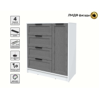 Тумба Тренд КТ-Т90 (Белый платинум ЛДСП/ Дуб серый ЛМДФ) Ш900 В1020 Г451